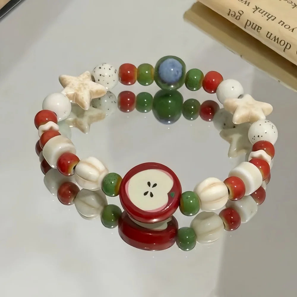 Y2K Apple Bead Bracelet