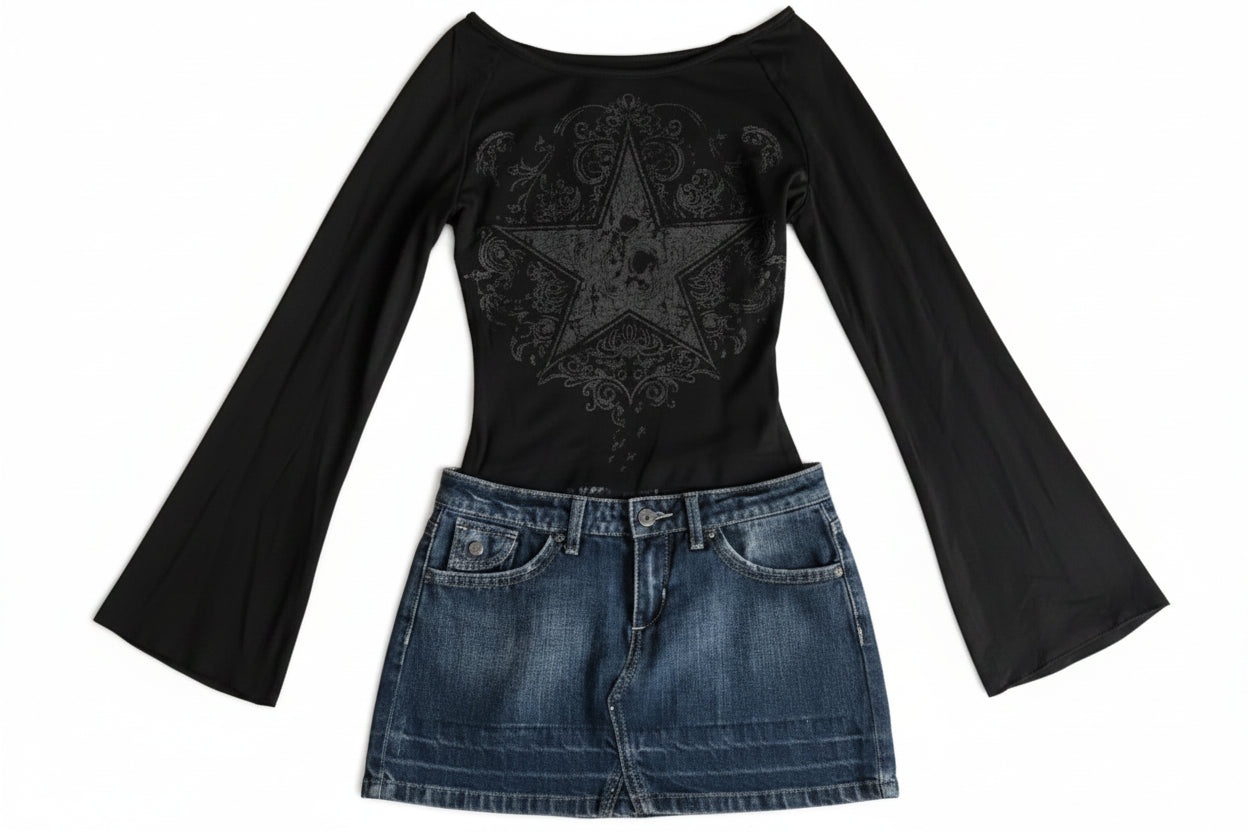 Gothic Fairy Bell Sleeve Shirt