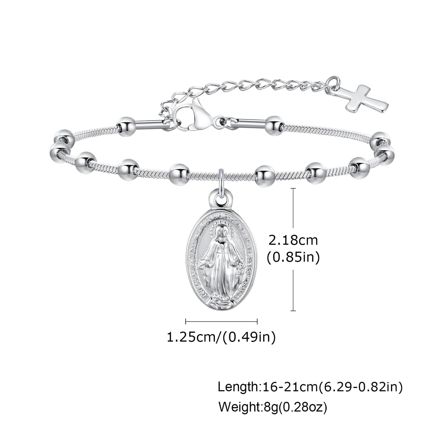 Y2K Gold Cross Charm Bracelet