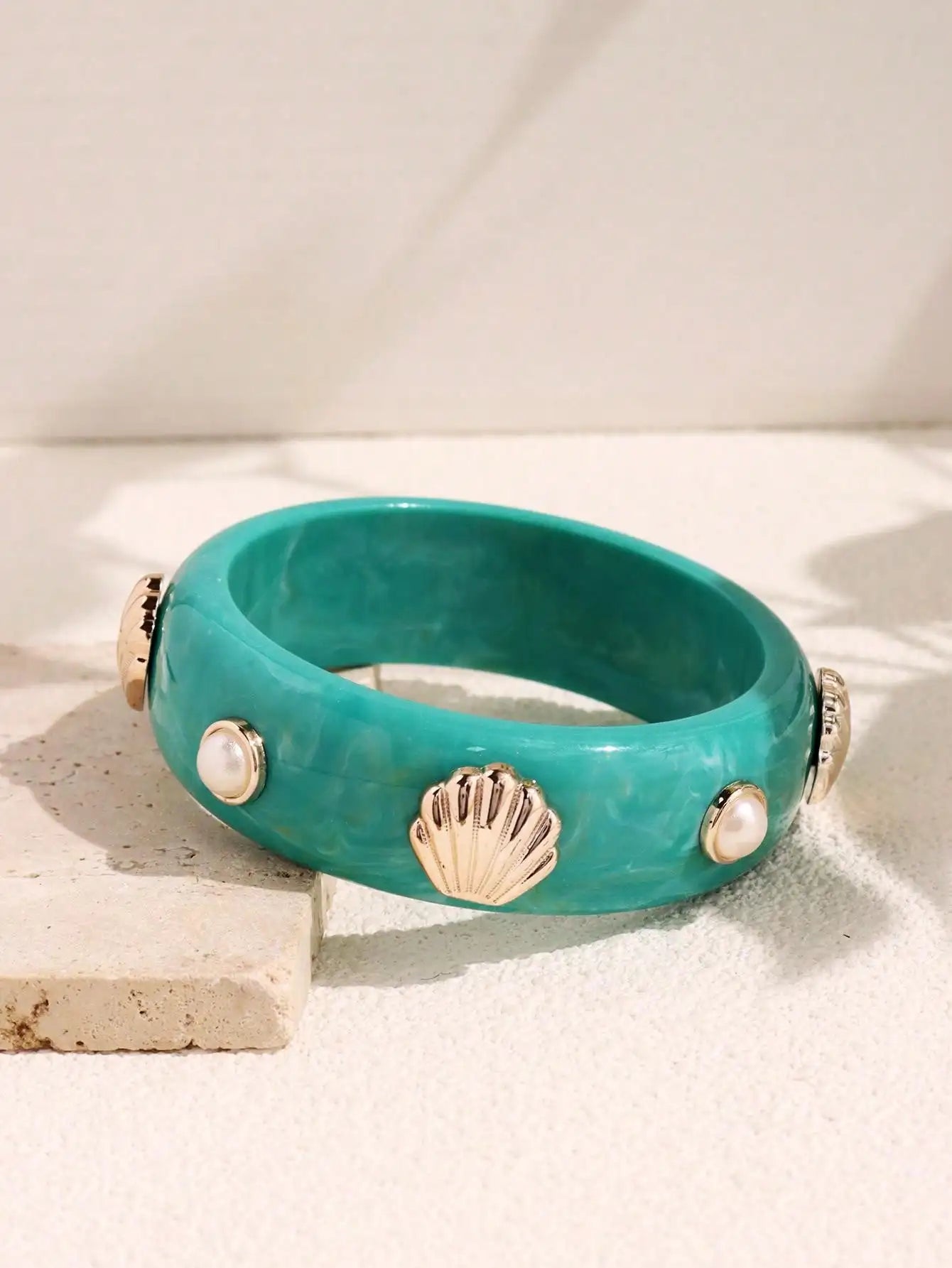 Vintage Ombré Rhinestone Pearl Bangles
