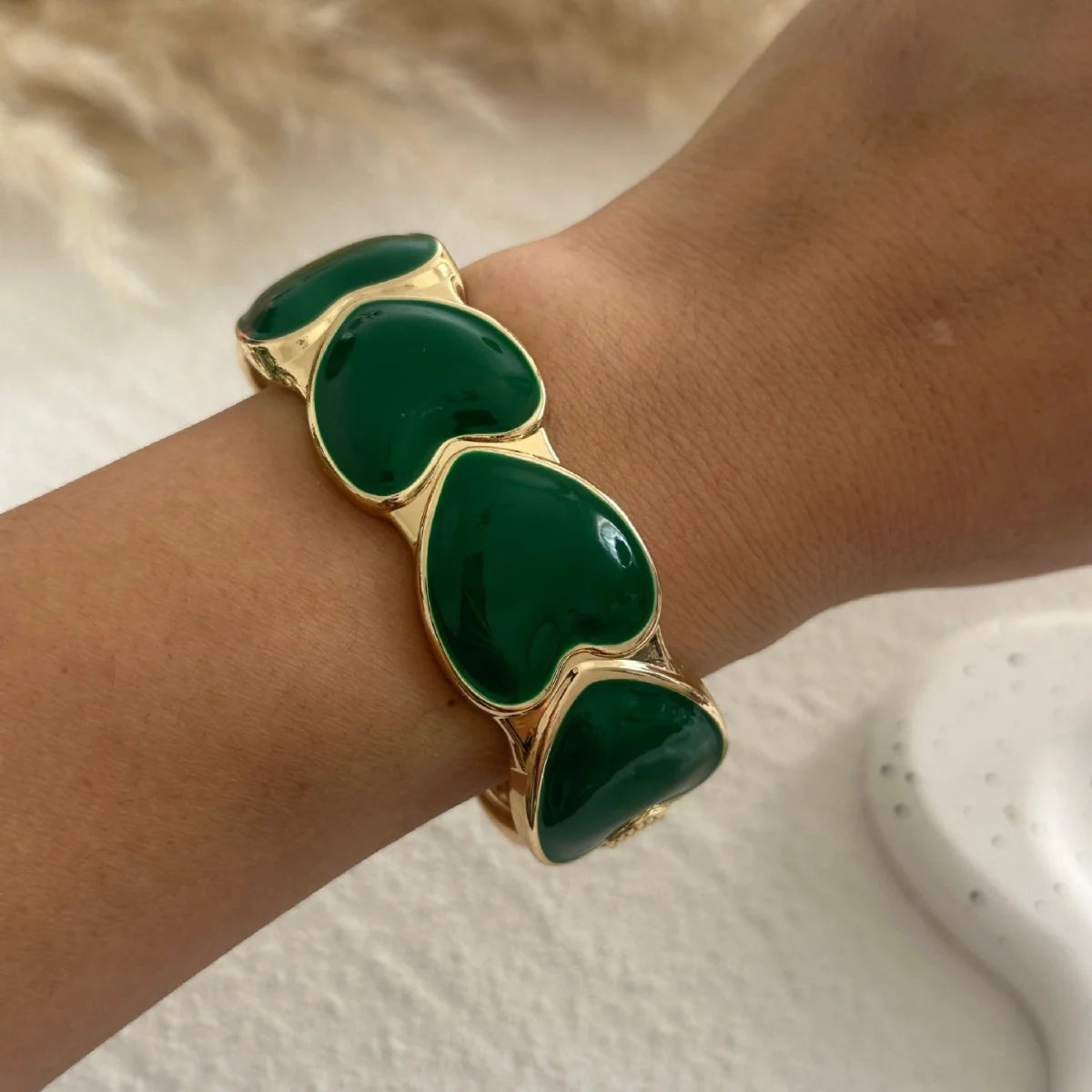 Boho Green Bangle Stack