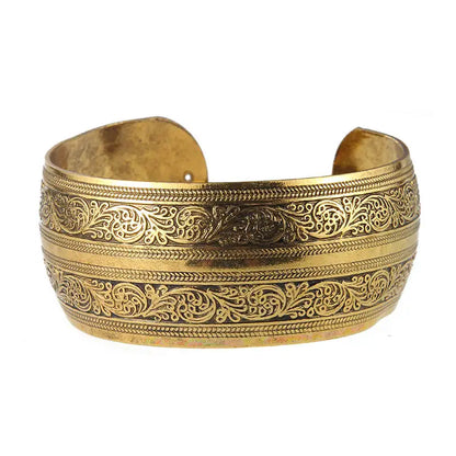 Vintage Gold Elephant Cuff Bracelet