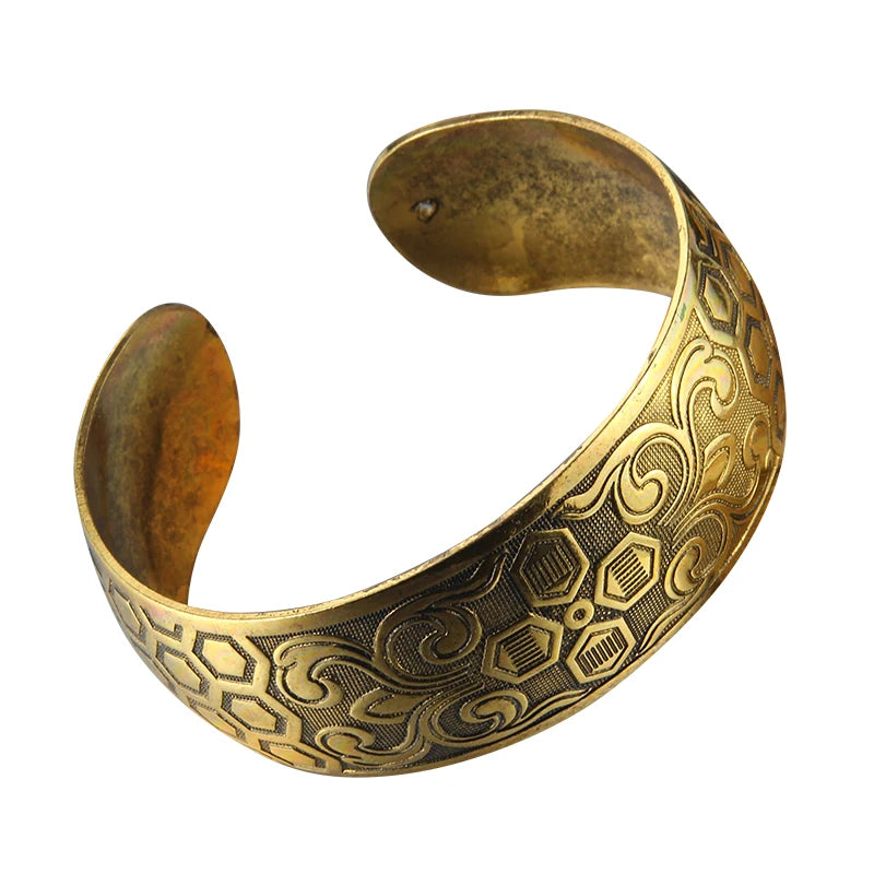 Vintage Gold Elephant Cuff Bracelet