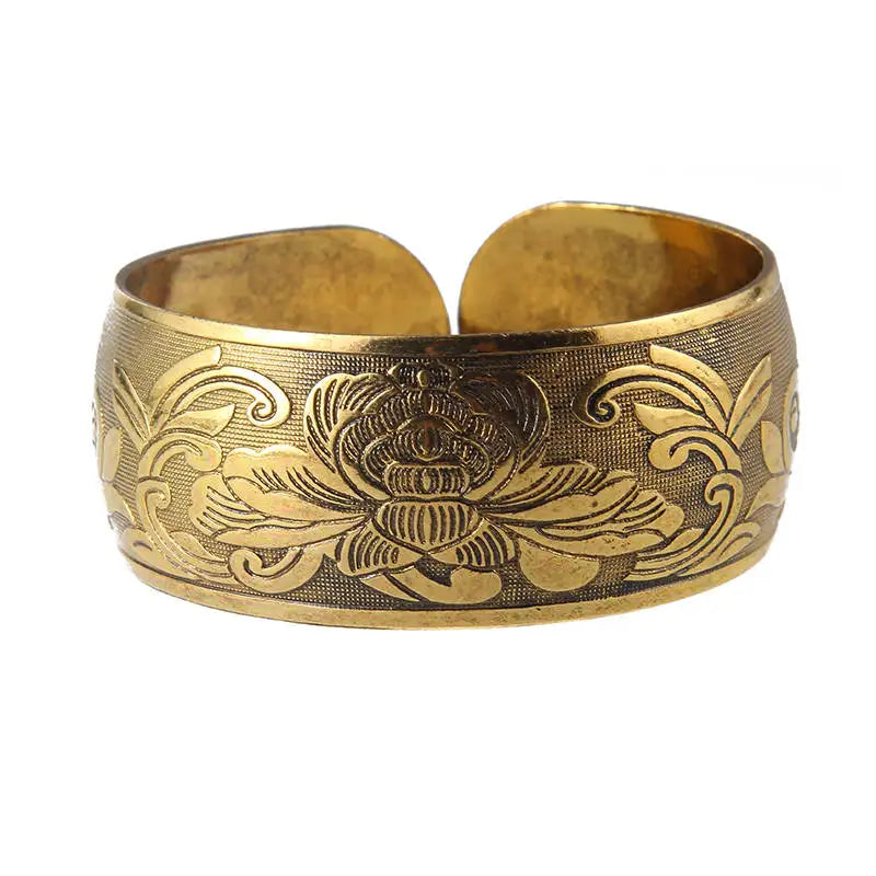 Vintage Gold Elephant Cuff Bracelet