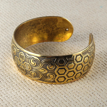 Vintage Gold Elephant Cuff Bracelet