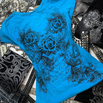 Y2k 2000s Rhinestone Top