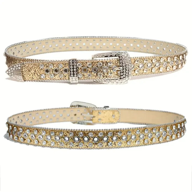 Y2K Studded Rhinestone Belt