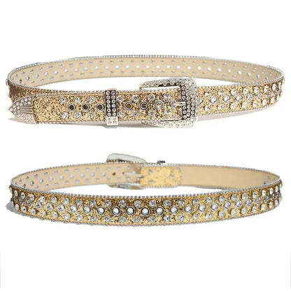 Y2K Studded Rhinestone Belt