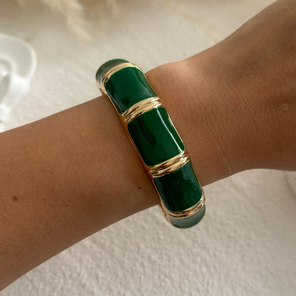 Boho Green Bangle Stack
