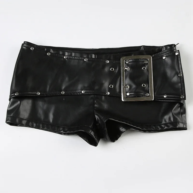 2000's Mini Belt Leather Shorts