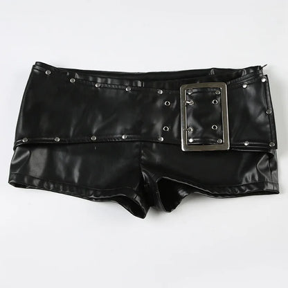 2000's Mini Belt Leather Shorts