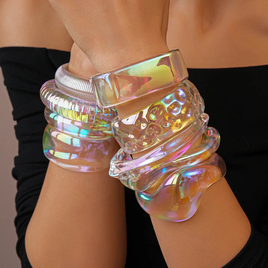 Y2K Holo Bracelet Stack
