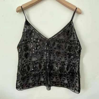 Y2K 2000's See-Through Sequin Top