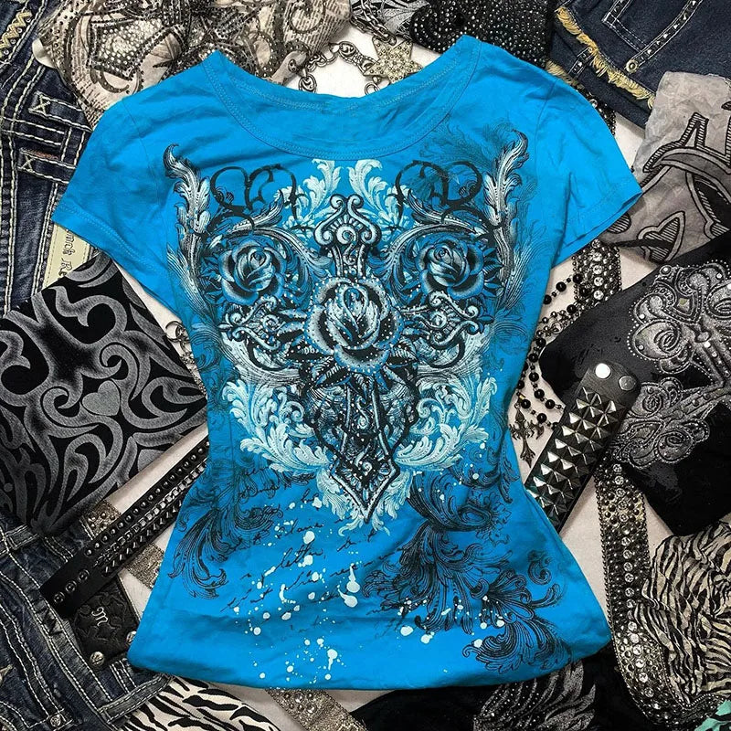 Y2k 2000s Rhinestone Top