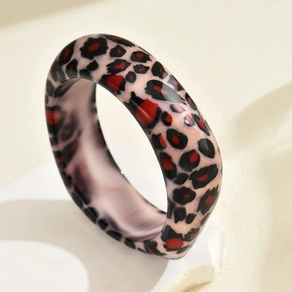 Y2K Leopard & Zebra Chunky Resin Bangle Set