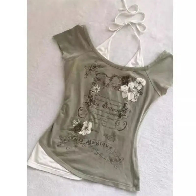 Y2K 2000's Tie-Halter Tops
