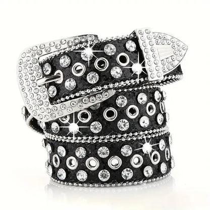 Y2K Studded Rhinestone Belt