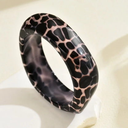 Y2K Leopard & Zebra Chunky Resin Bangle Set