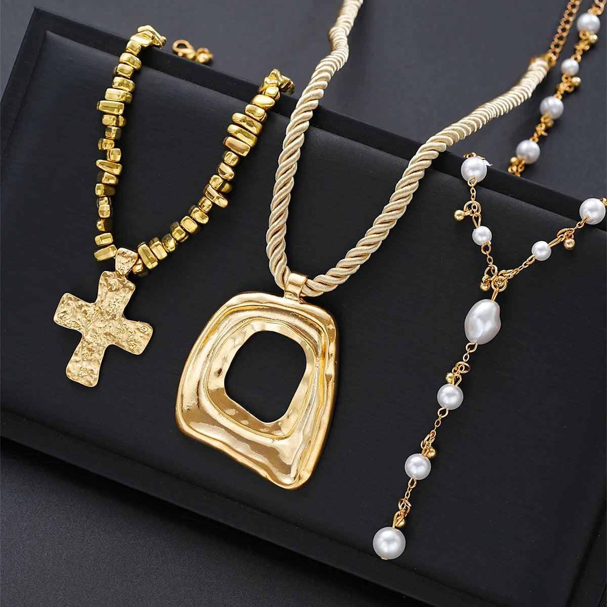 3pc Gold Boho Necklace Set