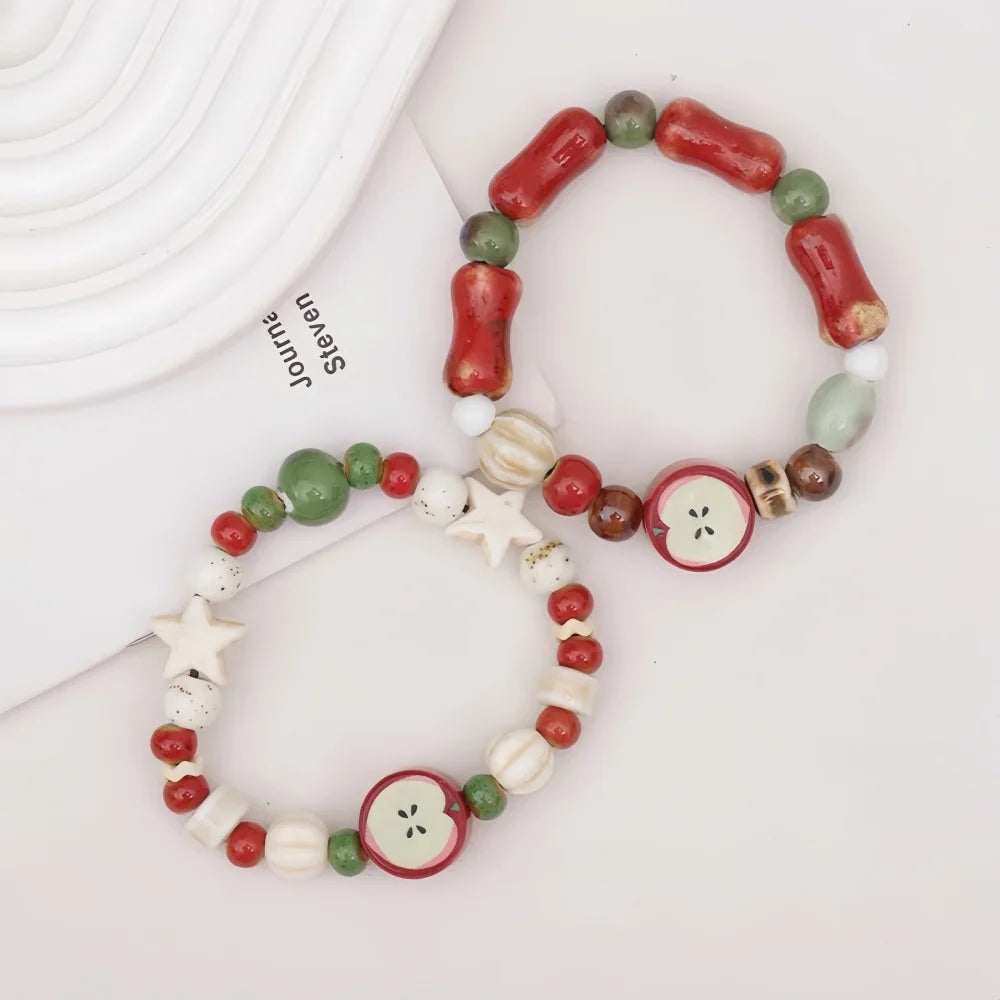 Y2K Apple Bead Bracelet