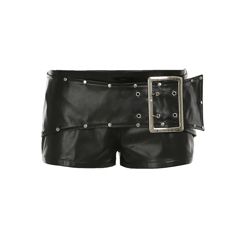 2000's Mini Belt Leather Shorts