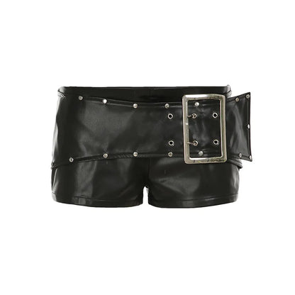 2000's Mini Belt Leather Shorts