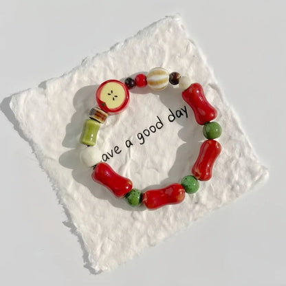 Y2K Apple Bead Bracelet
