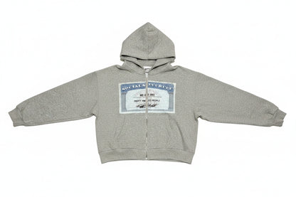 Y2K Dollar Print Streetwear Zip-Up