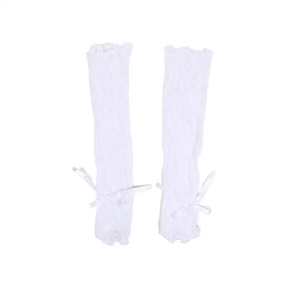 Y2k Lolita Lace Ruffle Gloves Fingerless Mittens