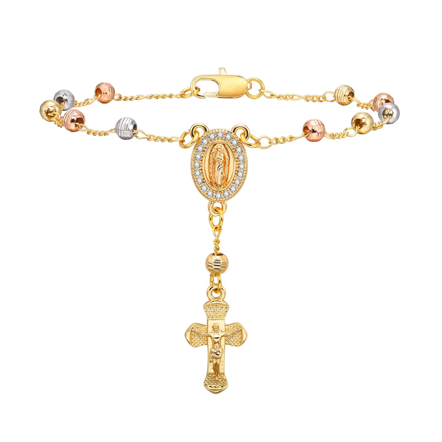 Y2K Gold Cross Charm Bracelet
