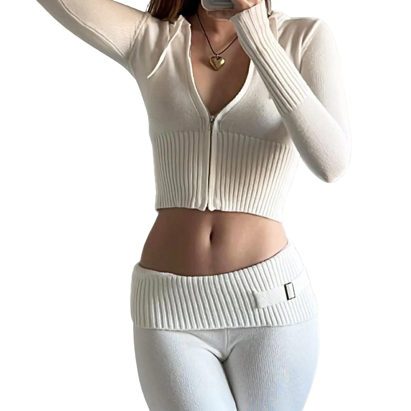 Y2K Ribbed Knit 2 Piece