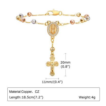 Y2K Gold Cross Charm Bracelet