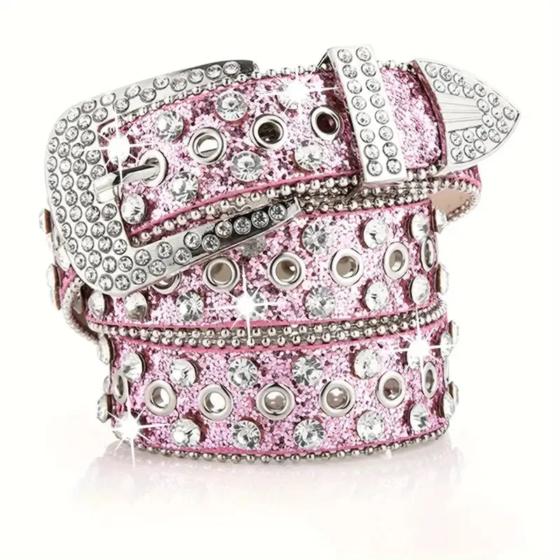 Y2K Studded Rhinestone Belt