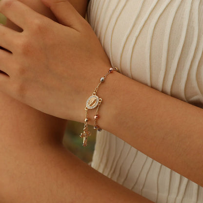 Y2K Gold Cross Charm Bracelet