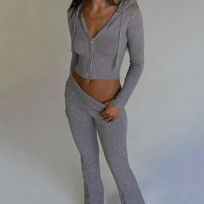 Y2K Ribbed Knit 2 Piece