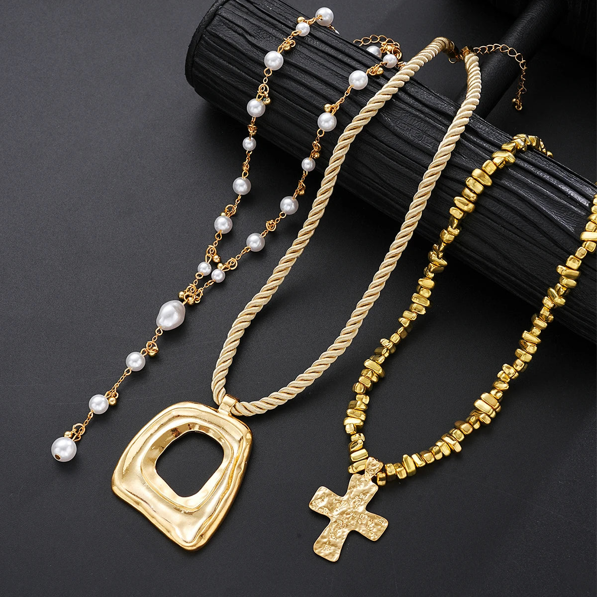 3pc Gold Boho Necklace Set