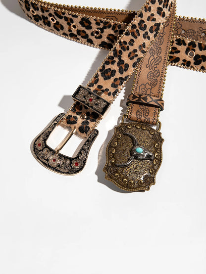 Vintage Boho Country Carved Gemstone Belts