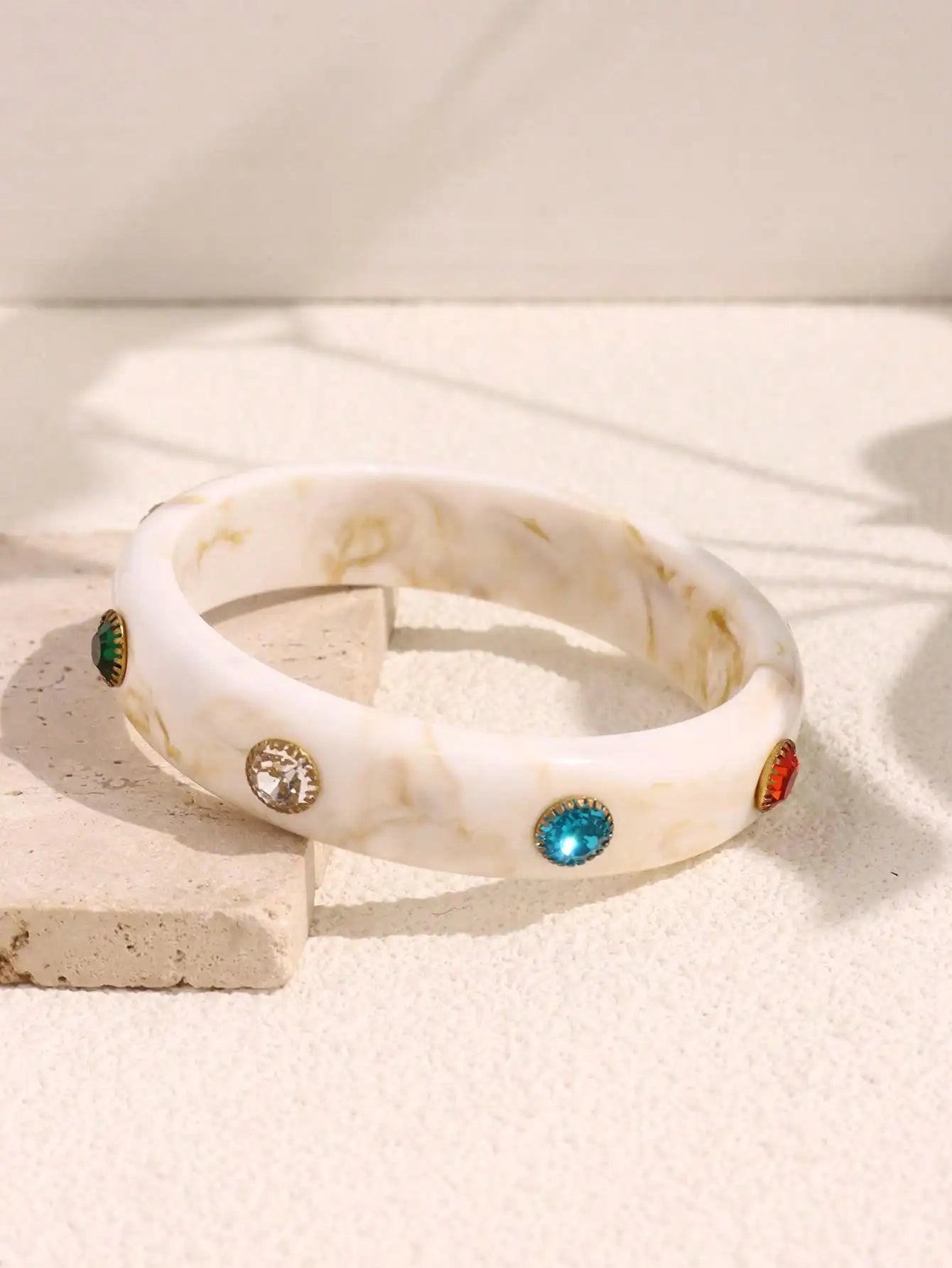 Vintage Ombré Rhinestone Pearl Bangles