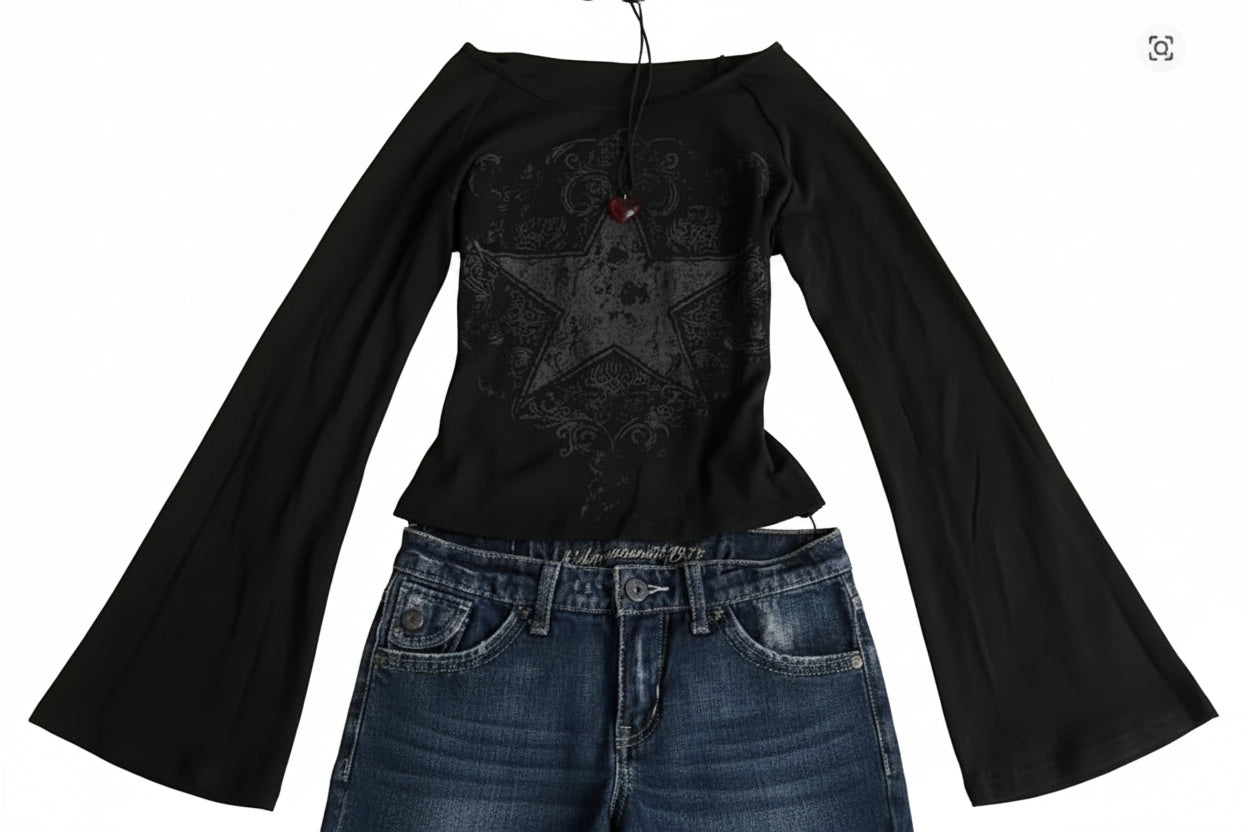Gothic Fairy Bell Sleeve Shirt