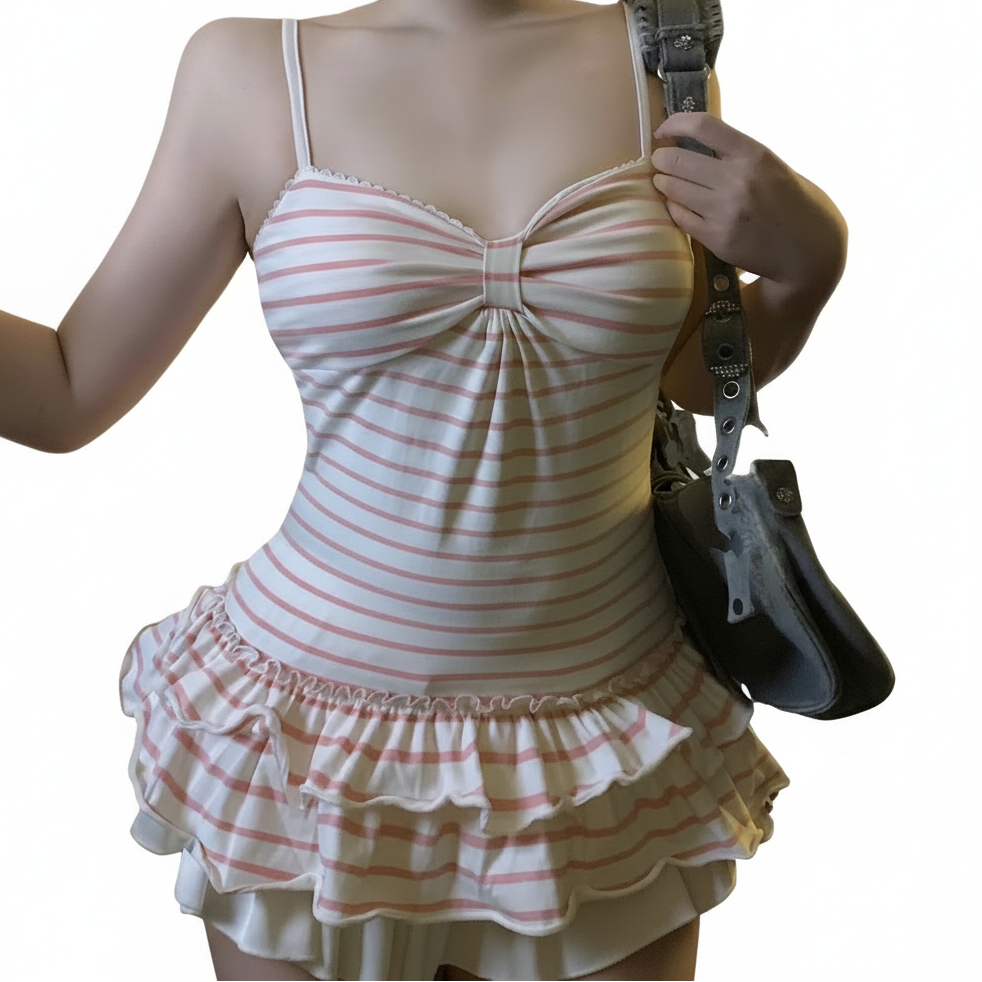 2000's Striped Lolita Dress