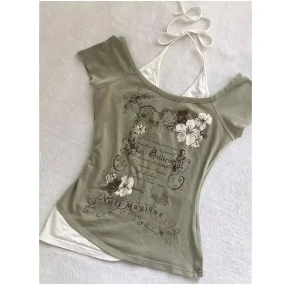 Y2K 2000's Tie-Halter Tops