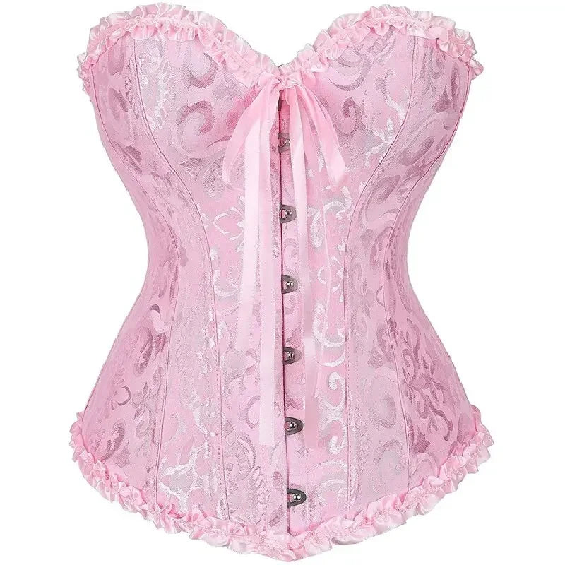 2000's Lace up Floral Corset