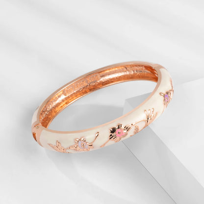 Bangle For Women Double Enamel Bangle Set Cloisonne Women's Jewelry Accessories Indian Style Dubai Trendy Metal Bracelet On Hand
