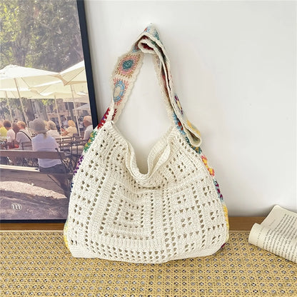 Boho Crochet Floral Bag
