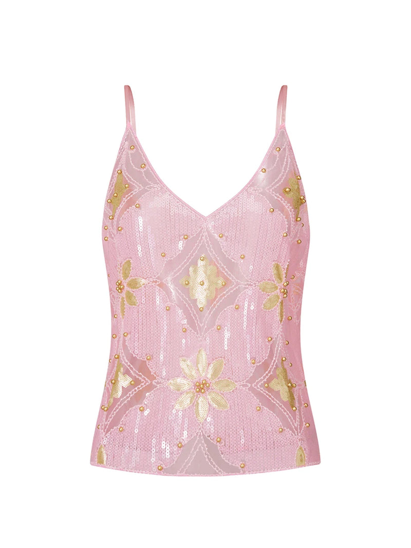 Y2K 2000's See-Through Sequin Top