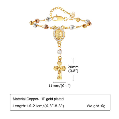Y2K Gold Cross Charm Bracelet