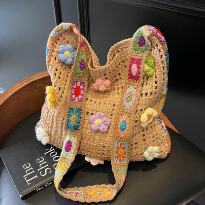 Boho Crochet Floral Bag