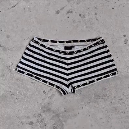 Y2K 2000's Mini Grunge Striped Shorts