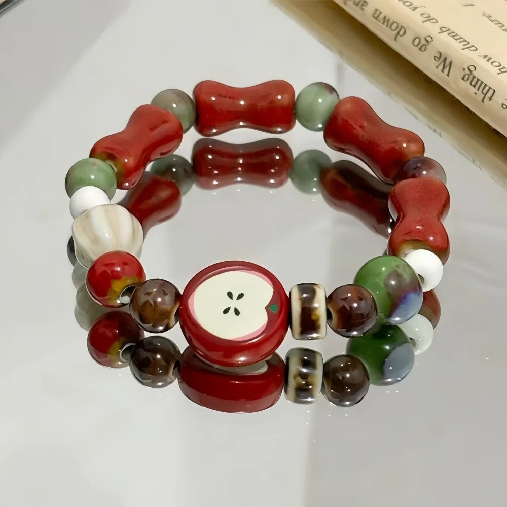 Y2K Apple Bead Bracelet