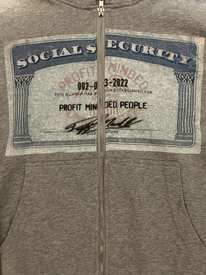 Y2K Dollar Print Streetwear Zip-Up